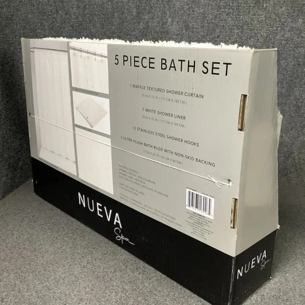Nueva Spa 5 piece bath set, White, NWT - Picture 2 of 3